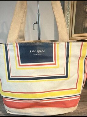 kate spade New York Westchester Forever Multicolor Striped Large Canvas Tote